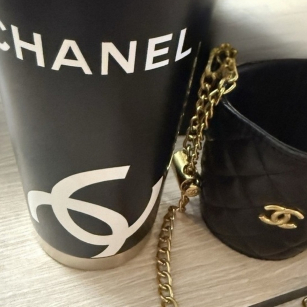 Black Quilted Crossbody Bag & Black Travel Coffee Tumbler Set - Picture 8 of 10